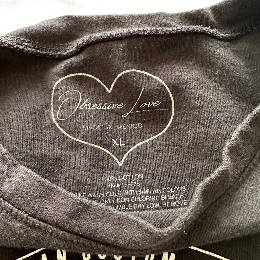 Obsessive Love Born To Ride Las Vegas Nevada Black Crop T-Shirt Women's XL - Picture 4 of 7